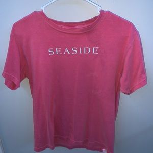 💵youth large seaside pink and teal tee